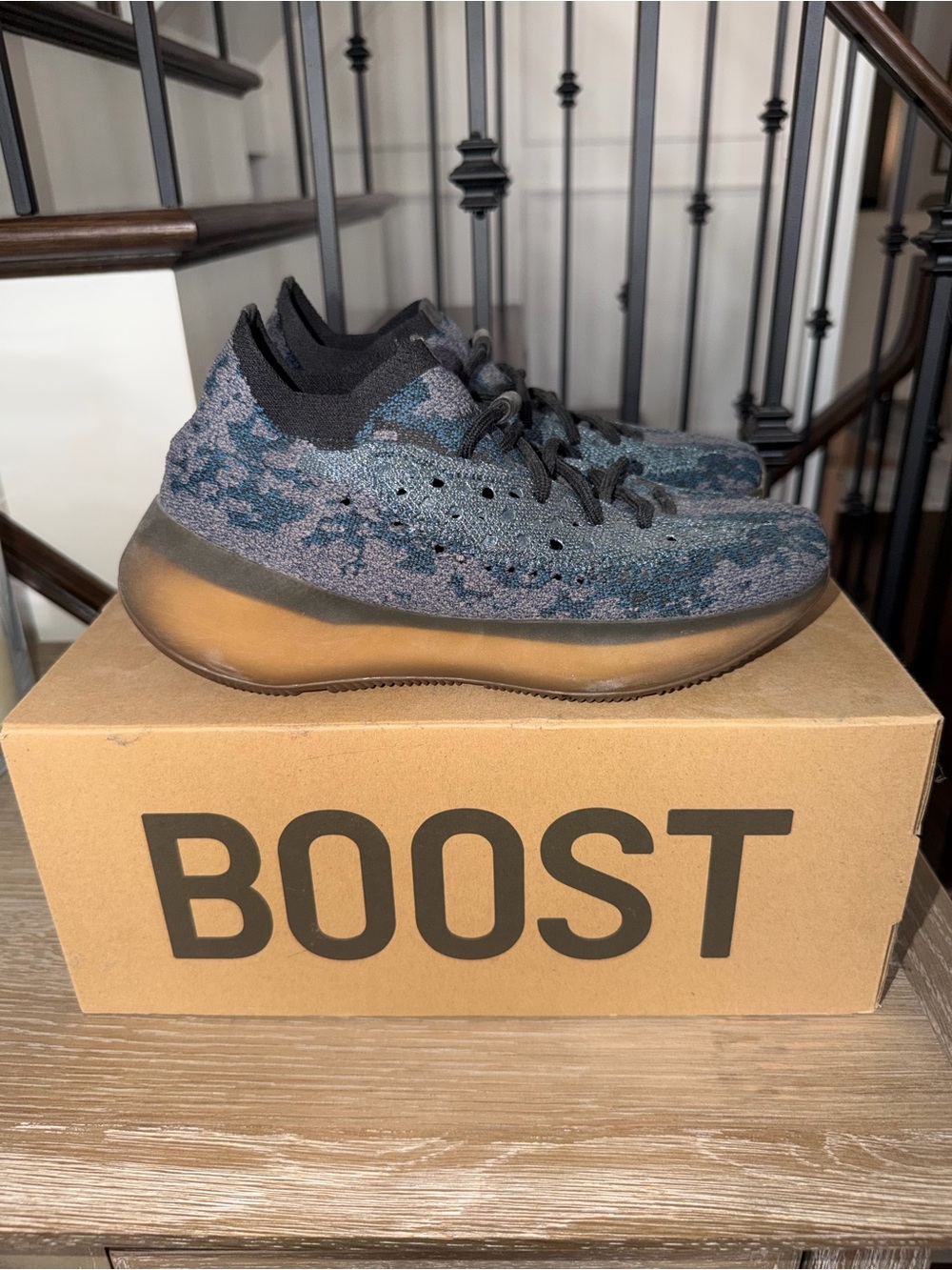 Yeezy Boost 380 Blue and Gold